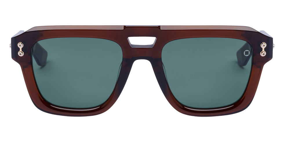 Akoni® Perseus AKO Perseus 531B 54 - Crystal Dark Brown/12K Gold / Deep Emerald Green Sunglasses