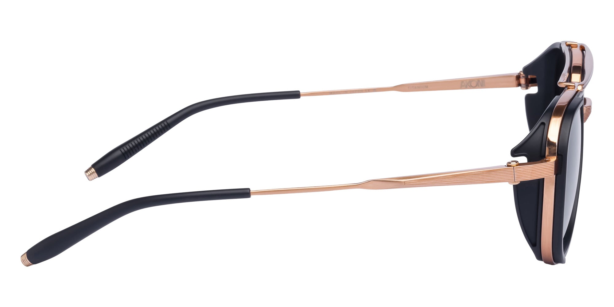 Akoni® Spitzer AKO Spitzer 525A 54 - Brushed Rose Gold/Matte Black / Dark Gray to Light Gray Sunglasses