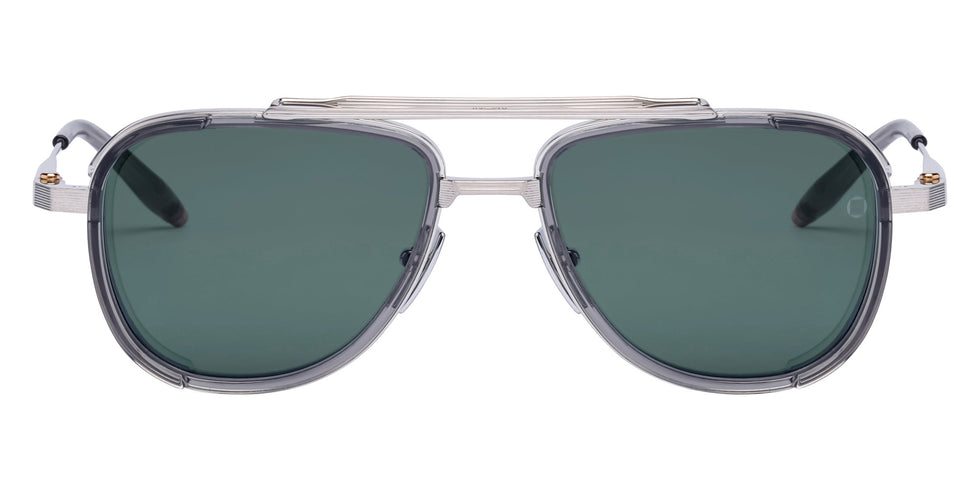 Akoni® Spitzer AKO Spitzer 525B 54 - Brushed Shiny Palladium/Crystal Gray / Deep Emerald Green Sunglasses