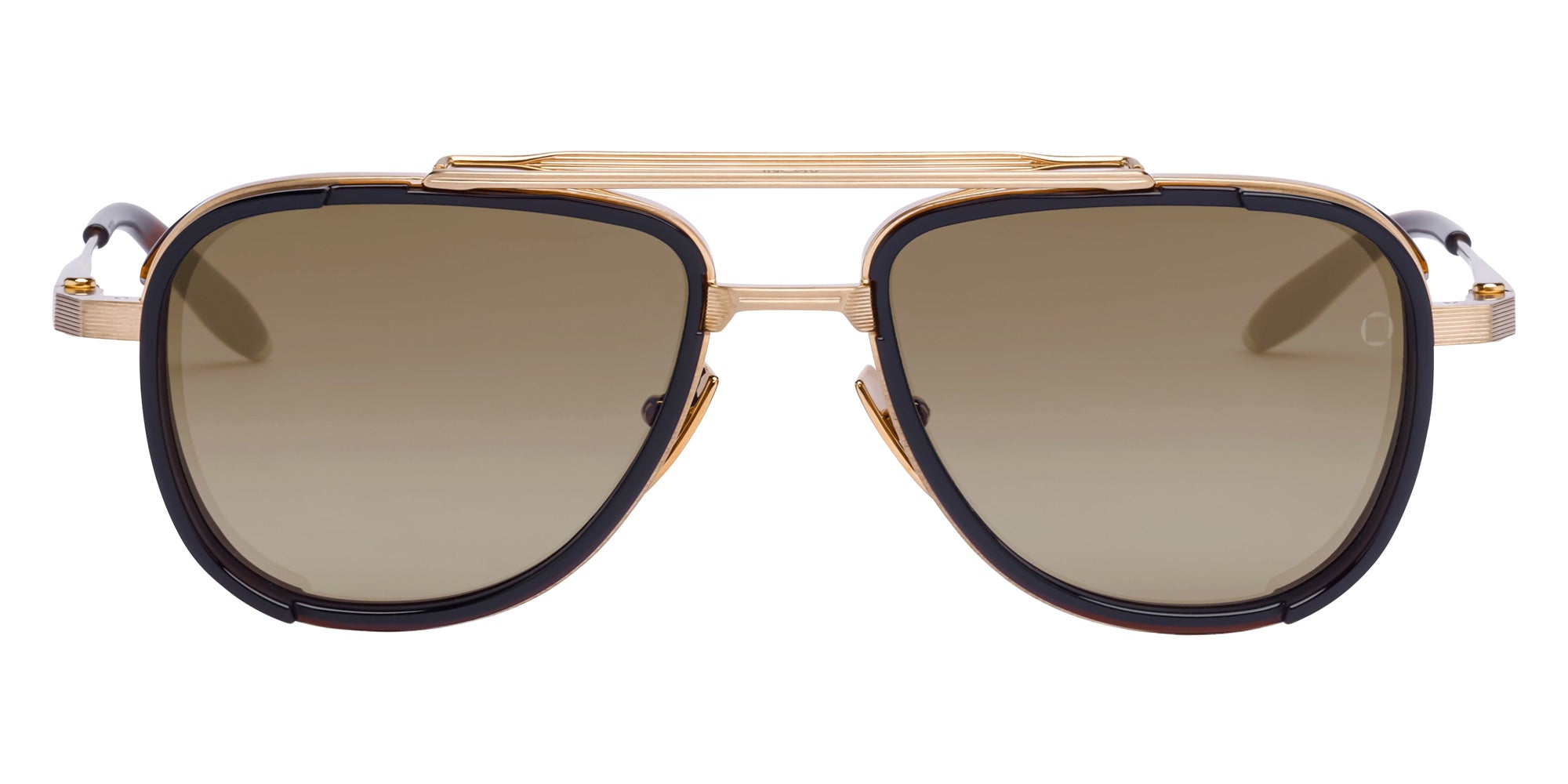 Akoni® Spitzer AKO Spitzer 525C 54 - Brushed 12k Gold/Brown / Dark Brown to Light Brown Sunglasses