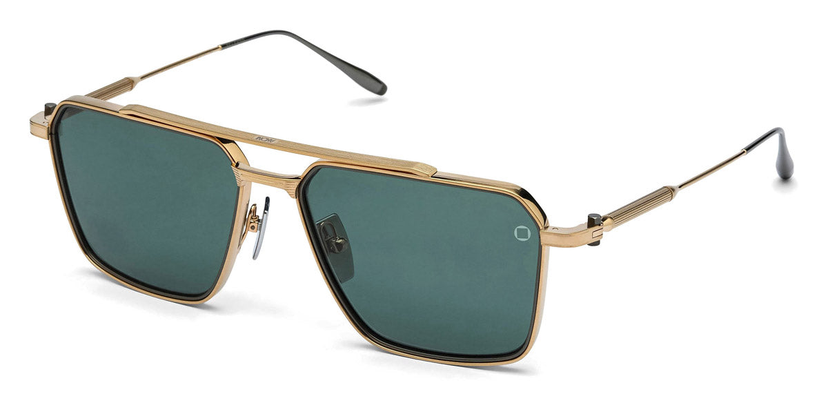 Akoni® Telesto Sun AKO Telesto Sun 523A 53 - Brushed 12k Gold/Matte Black Palladium / Deep Emerald Green AR Sunglasses