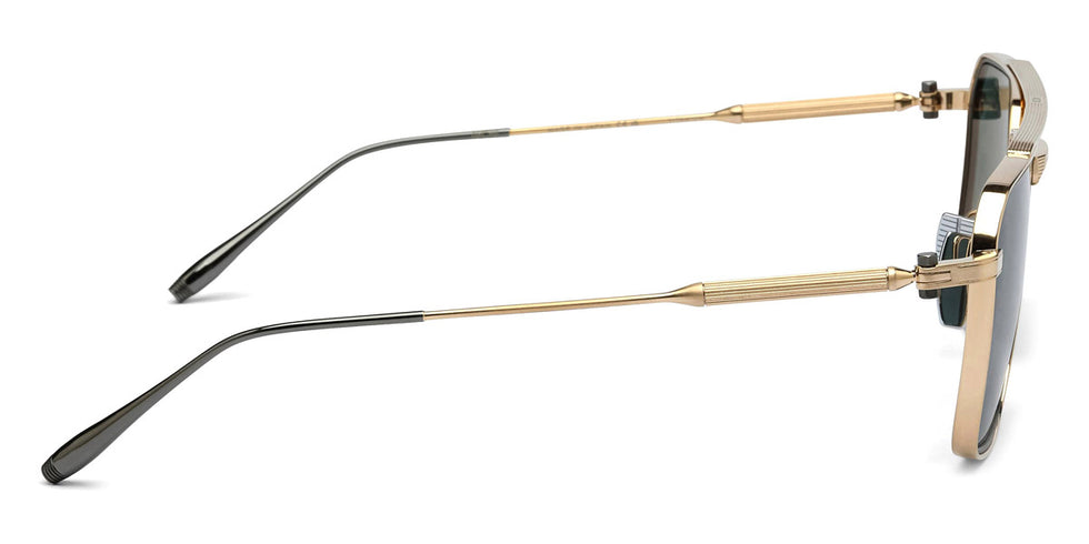 Akoni® Telesto Sun AKO Telesto Sun 523A 53 - Brushed 12k Gold/Matte Black Palladium / Deep Emerald Green AR Sunglasses
