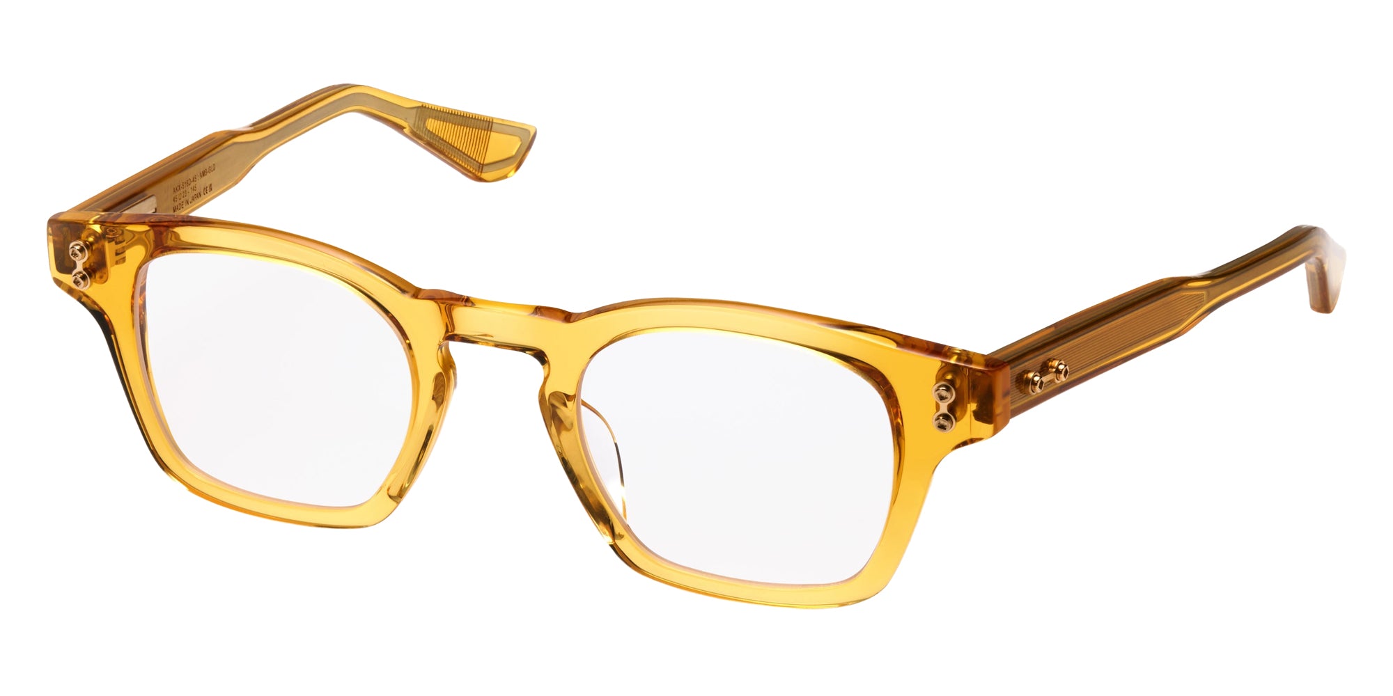 Akoni® Wise Two Rx AKO Wise Two Rx 516D 48 - Crystal Amber/Brushed 12k Gold Eyeglasses