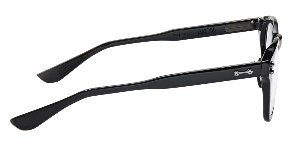 Akoni® Wise Two Rx AF AKO Wise Two Rx AF 516A 48 - Crystal Black/Black Iron Eyeglasses