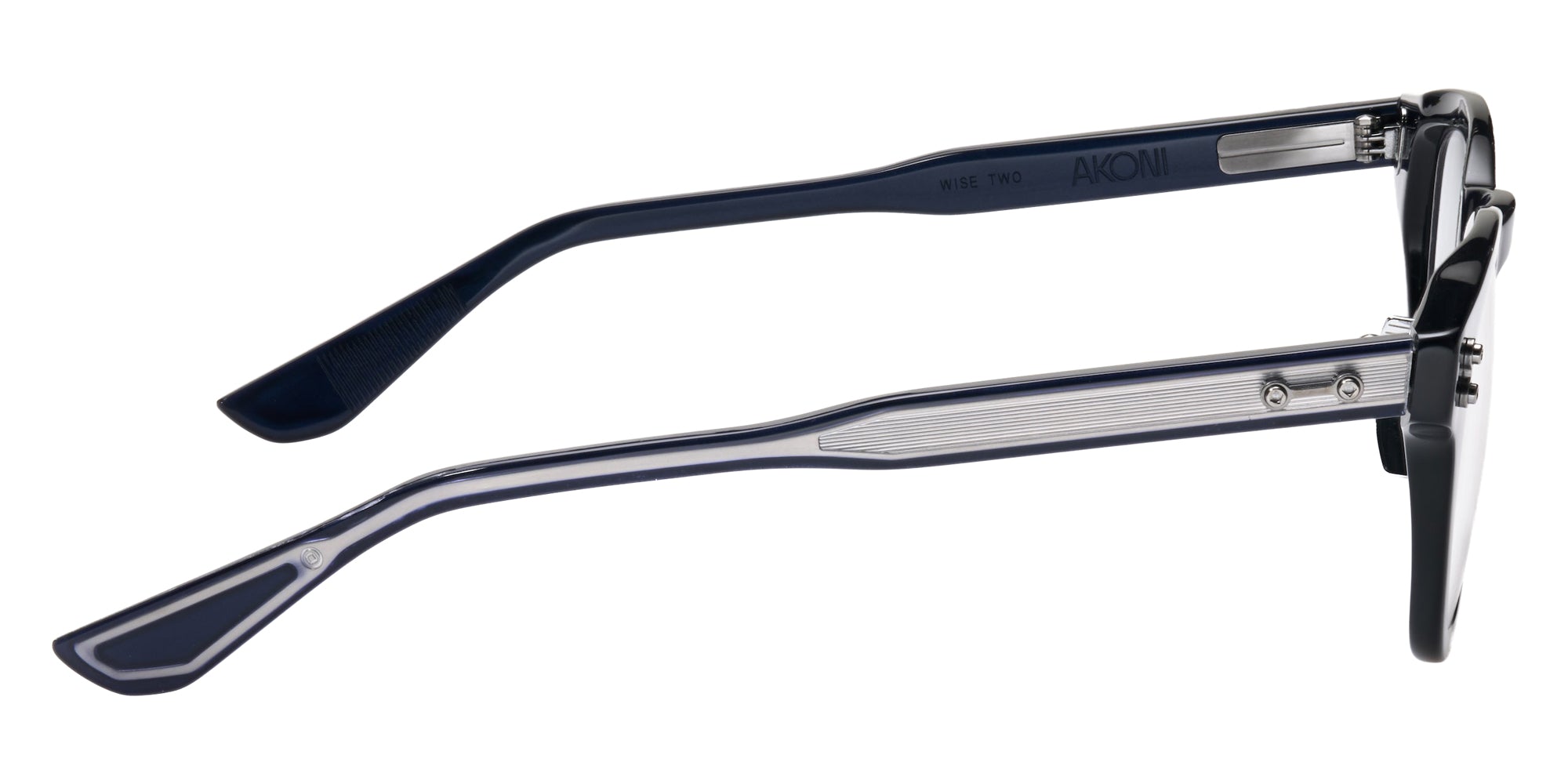 Akoni® Wise Two Rx AF AKO Wise Two Rx AF 516C 48 - Solid Blue Navy/Brushed Black Palladium Eyeglasses