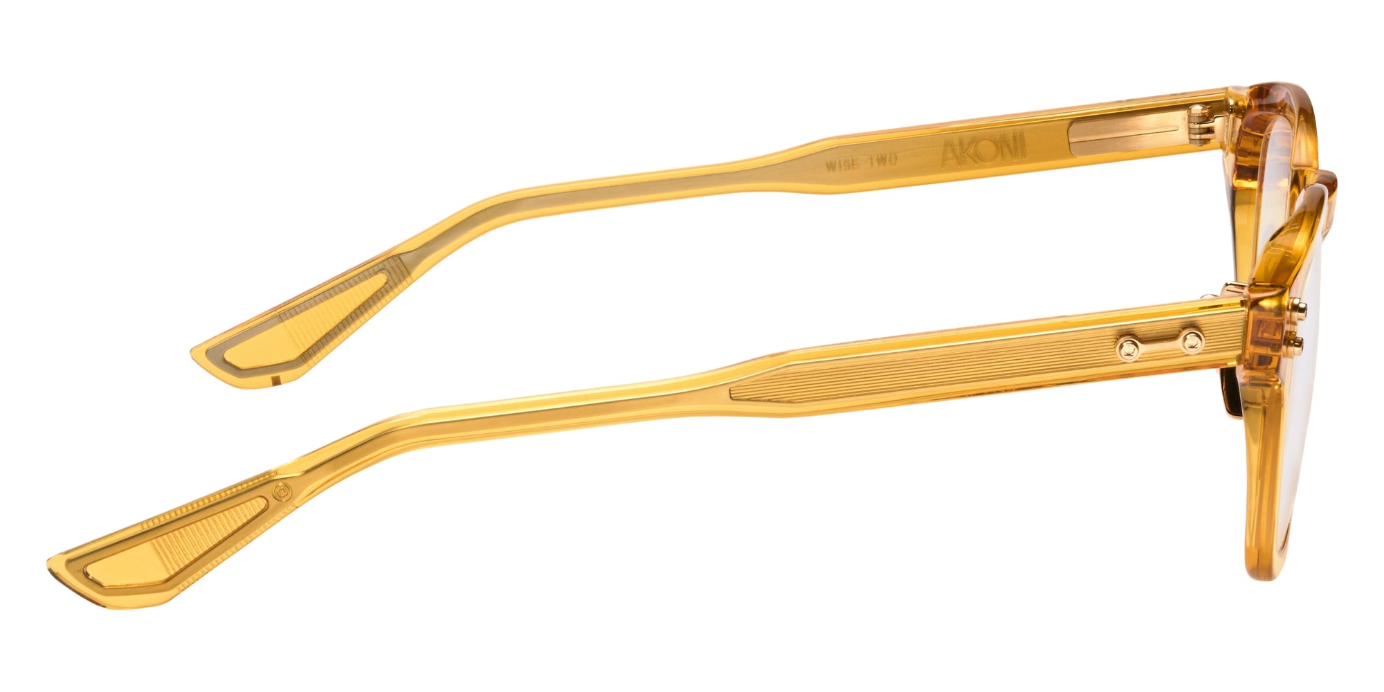 Akoni® Wise Two Rx AF AKO Wise Two Rx AF 516D 48 - Crystal Amber/Brushed 12k Gold Eyeglasses