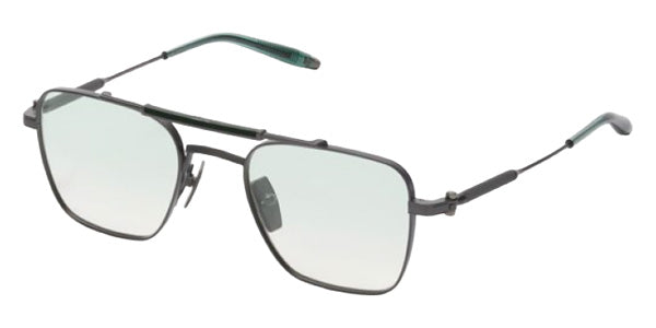 Akoni® Europa AKN AKS 200H 50 Eyeglasses - Brushed Black Iron w/Emerald Enamel/Crystal Deep Emerald/Light Deep Emerald Green gradient Lens