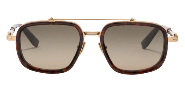 Akoni® Stellaris AKN AKS 541C 54 Sunglasses - Brushed 12k Gold/Havana/Dark Brown to Light Brown Lenses