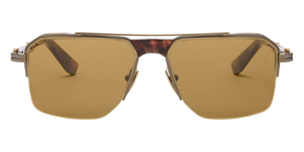 Akoni® Starliner AKN AKS 544C 57 Sunglasses - Antiqued 12k Gold w/ 12k Gold Details/Dark Havana/Senape Lenses