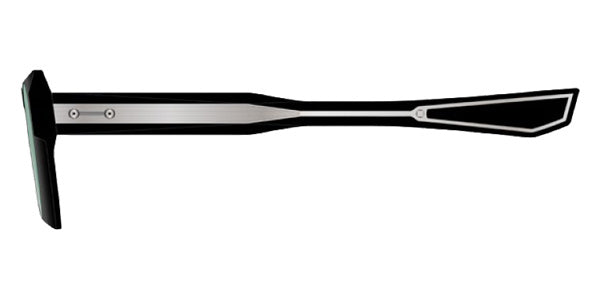 Akoni® Andra AKN AKS 549A 47 Eyeglasses - Crystal Black/Black Rhodium/Light Deep Emerald Gradient Lenses