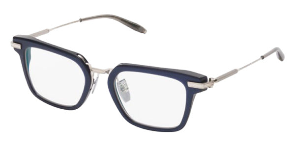 Akoni® Compton AKN AKX 542B 51 Eyeglasses - Matte Blue/Brushed Palladium/Crystal Grey/Clear Lenses