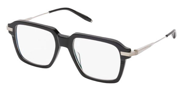 Akoni® Vera AKN AKX 543A 54 Eyeglasses - Black/Brushed Silver/Clear Lenses