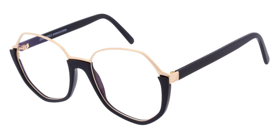 Andy Wolf® 5161 ANW 5161 01 53 - Black/Gold Eyeglasses