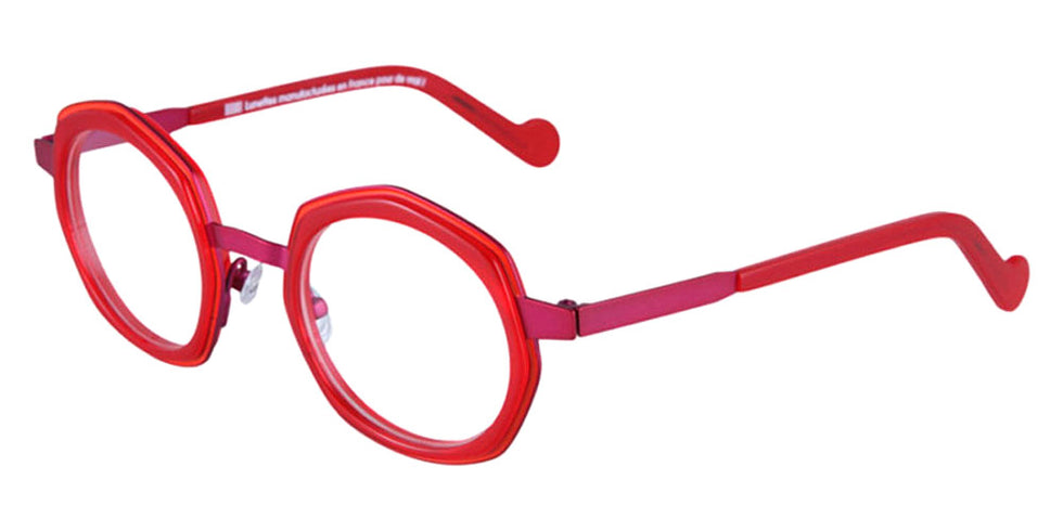 NaoNed® Balou NAO Balou 88RV 45 - 88RV Gurvan Orange Cercles Grooves And Opalin Red Inserts/Bright Pink Eyeglasses