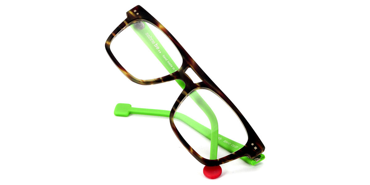 Sabine Be® Be Dandy - Matte Veined Tortoise / Matte Neon Green Eyeglasses