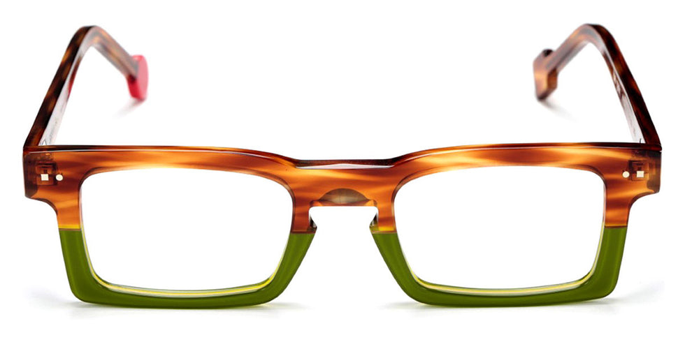 Sabine Be® Be Geek - Shiny Blonde Veined Tortoise / Shiny Translucent Light Green Eyeglasses