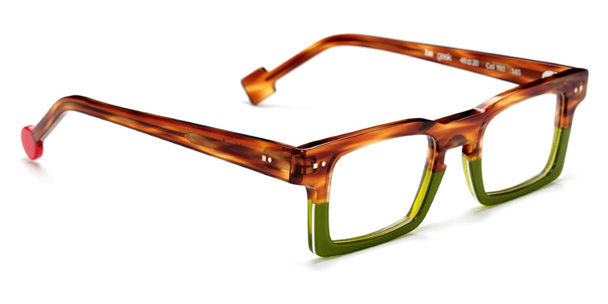 Sabine Be® Be Geek - Shiny Blonde Veined Tortoise / Shiny Translucent Light Green Eyeglasses