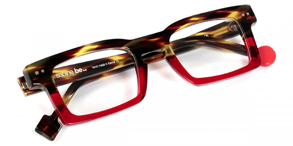 Sabine Be® Be Geek - Shiny Veined Tortoise / Shiny Translucent Red Eyeglasses