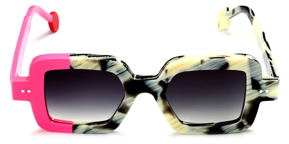 Sabine Be® Be Glossy Sun SB Be Glossy Sun 759 48 - Shiny Black Horn / Shiny Neon Pink Sunglasses
