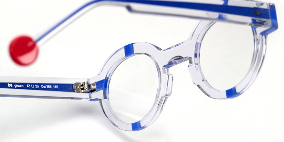 Sabine Be® Be Groom SB Be Groom 355 43 - Shiny Crystal / Shiny Majorelle Blue Eyeglasses