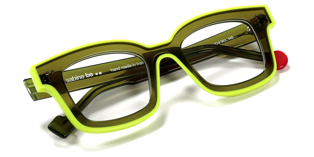Sabine Be® Be Idol Line SB Be Idol Line 582 46 - Shiny Translucent Khaki / Shiny Neon Yellow Eyeglasses