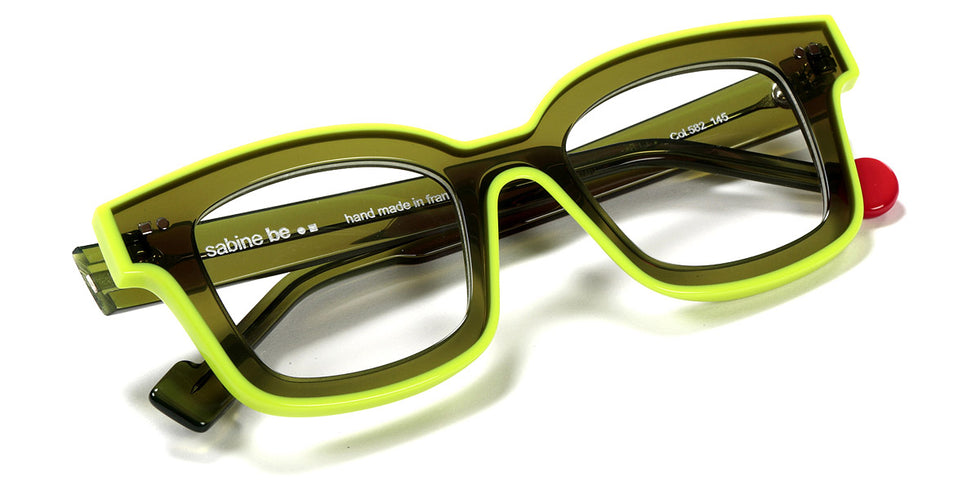 Sabine Be® Be Idol Line SB Be Idol Line 582 46 - Shiny Translucent Khaki / Shiny Neon Yellow Eyeglasses