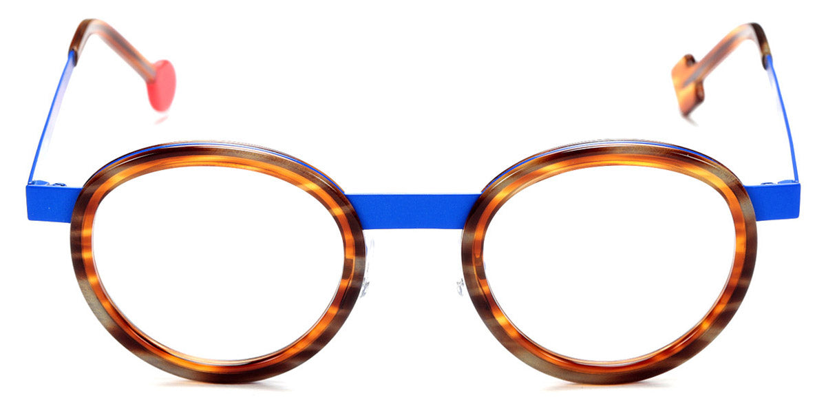Sabine Be® Be Lucky SB Be Lucky 516 47 - Shiny Blond Veined Tortoise / Majorelle Blue Satin Eyeglasses