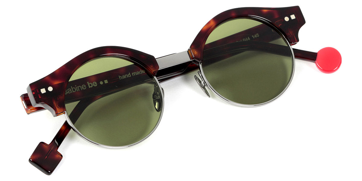 Sabine Be® Be Master Round Sun SB Be Master Round Sun 544 45 - Shiny Cherry Tortoiseshell / Polished Ruthenium Sunglasses
