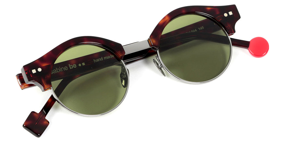 Sabine Be® Be Master Round Sun SB Be Master Round Sun 544 45 - Shiny Cherry Tortoiseshell / Polished Ruthenium Sunglasses