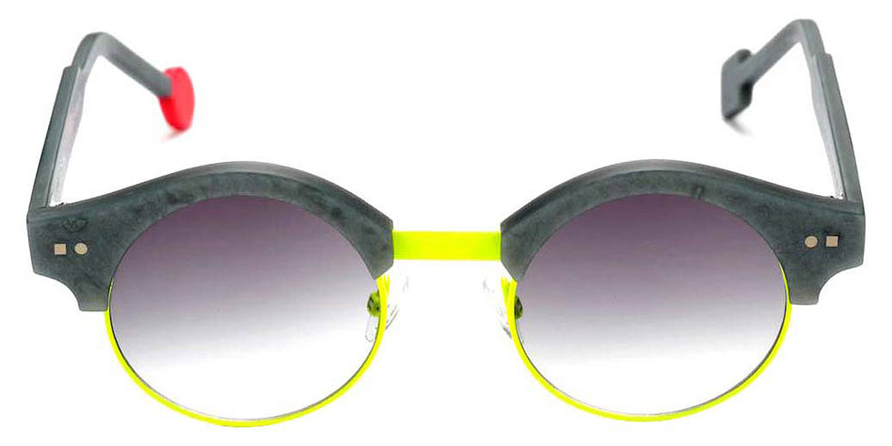 Sabine Be® Be Master Round Sun SB Be Master Round Sun 546 45 - Matte Marbled Mouse Gray / Satin Neon Yellow Sunglasses