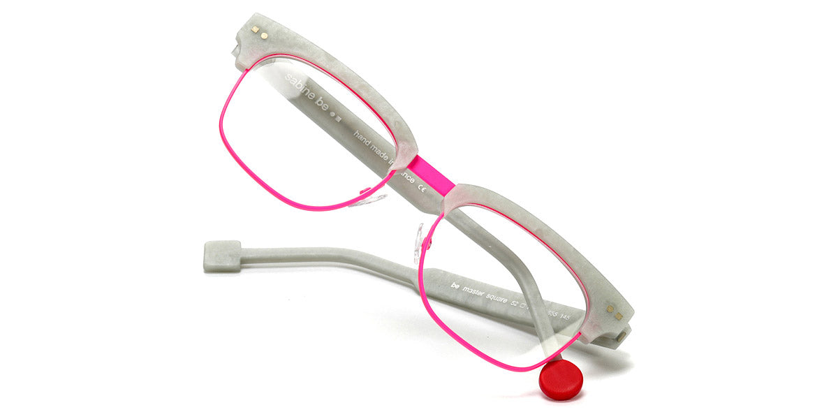 Sabine Be® Be Master Square SB Be Master Square 555 52 - Matte Marbled Silver Gray / Satin Neon Pink Eyeglasses