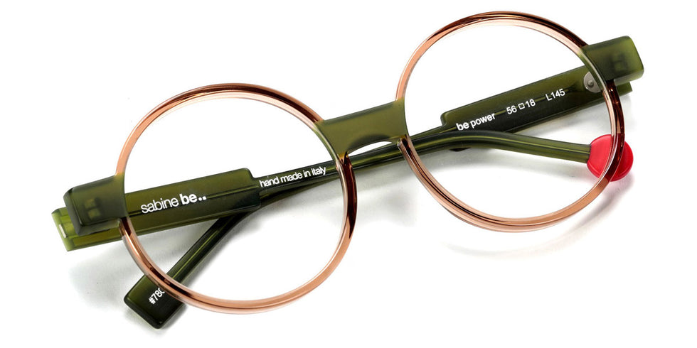 Sabine Be® Be Power SB Be Power 780 56 - Brun Translucide Brillant / Kaki Translucide Mat Eyeglasses