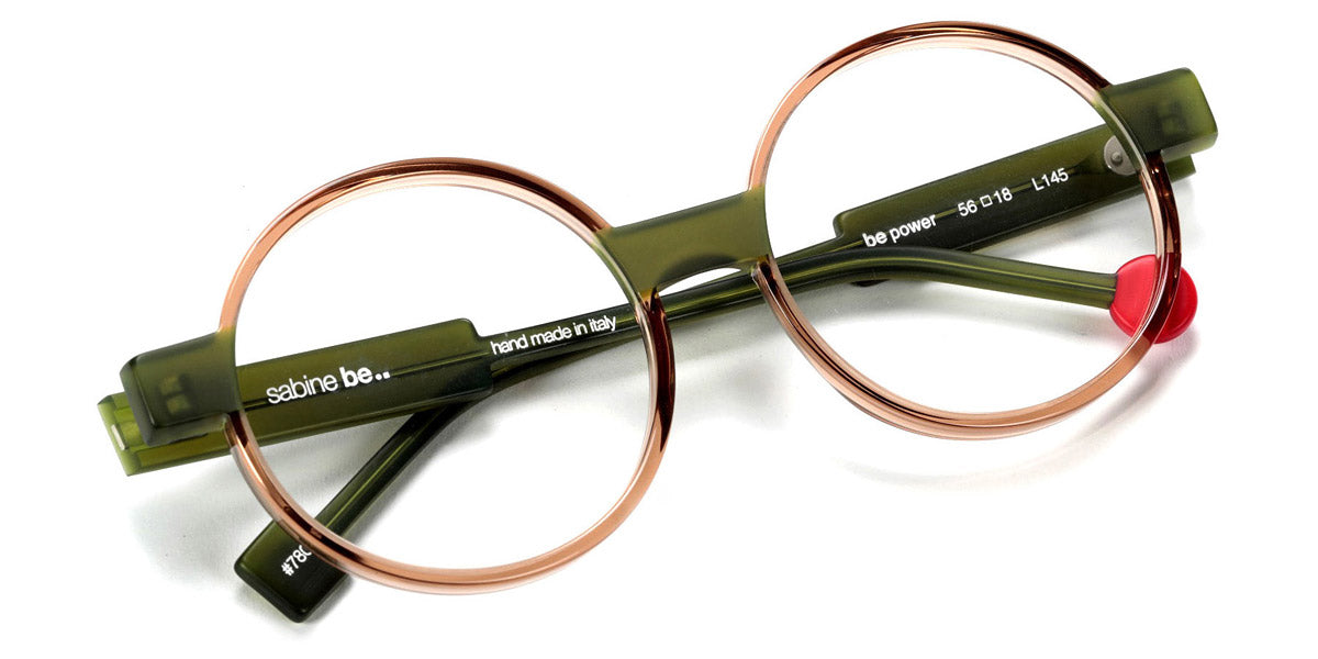 Sabine Be® Be Power SB Be Power 780 56 - Brun Translucide Brillant / Kaki Translucide Mat Eyeglasses