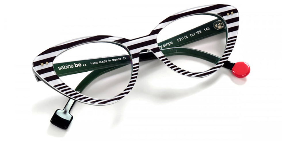 Sabine Be® Be Pretty Stripe - Shiny Navy Blue Fat Stripes / Shiny Navy Blue Slim Stripes Eyeglasses