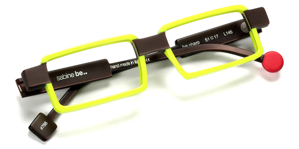 Sabine Be® Be Sharp SB Be Sharp 788 51 - Jaune Fluo Brillant / Marron Glacé Mat Eyeglasses
