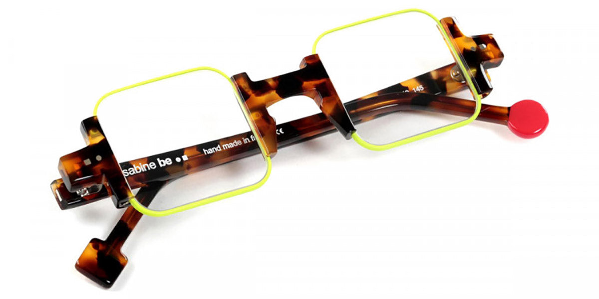 Sabine Be® Be Square - Shiny Fawn Tortoise / Satin Neon Yellow Eyeglasses