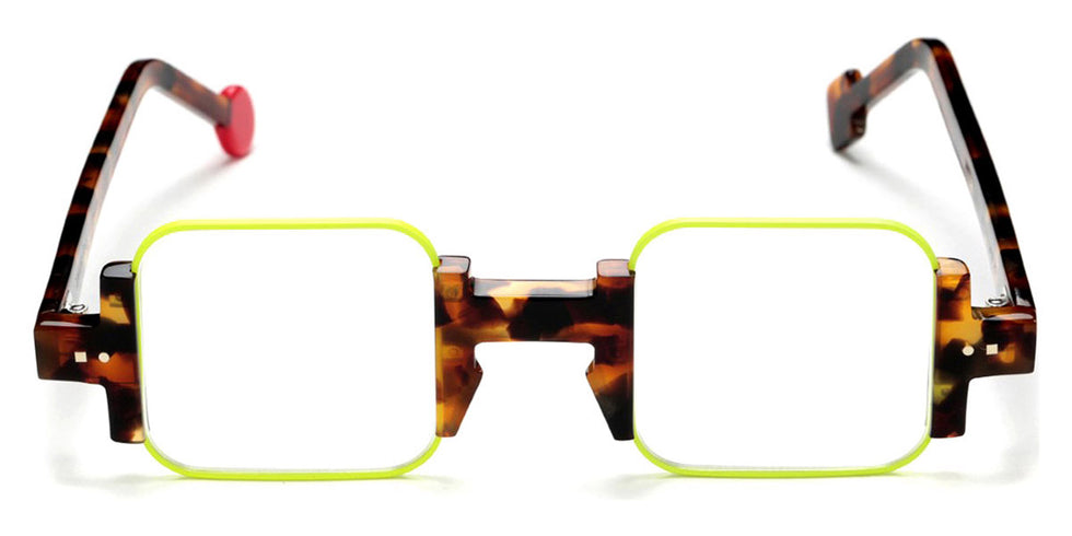Sabine Be® Be Square - Shiny Fawn Tortoise / Satin Neon Yellow Eyeglasses