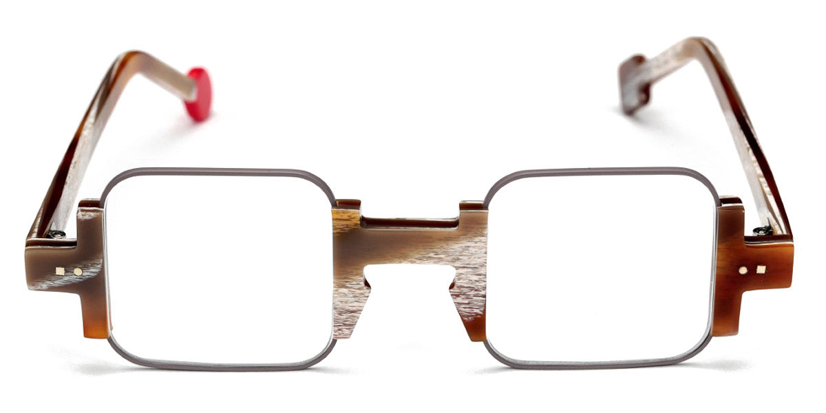 Sabine Be® Be Square SB Be Square 345 42 - Shiny Vintage Horn / Satin Gray Eyeglasses