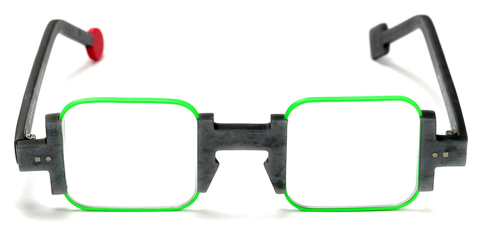 Sabine Be® Be Square SB Be Square 578 42 - Matt Marbled Mouse Gray / Neon Green Satin Eyeglasses