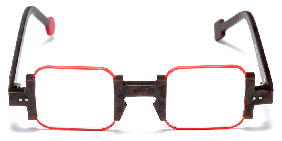 Sabine Be® Be Square SB Be Square 579 42 - Matt Marbled Brown / Noen Orange Satin Eyeglasses