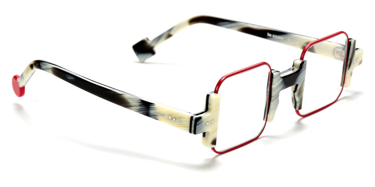 Sabine Be® Be Square - Shiny Horn / Satin Red Eyeglasses