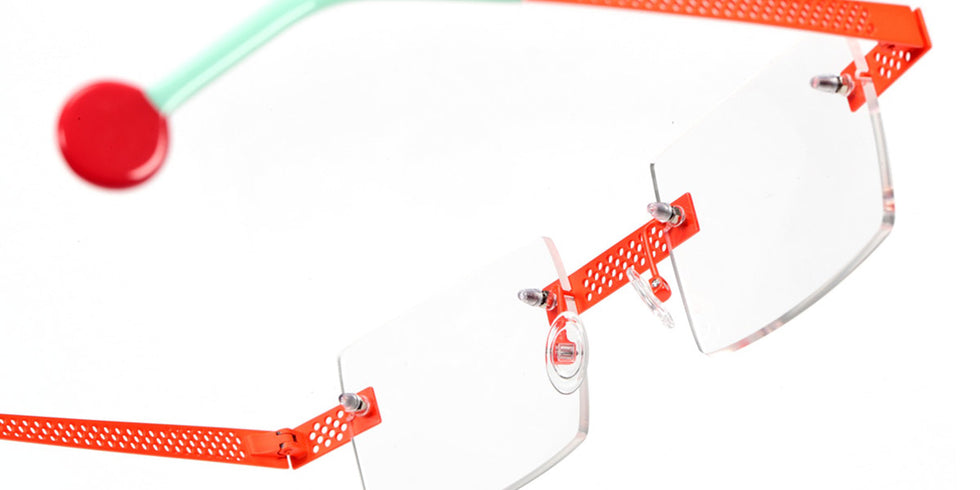 Sabine Be® Be Square Pierced SB Be Square Pierced 124 47 - Satin Neon Orange Eyeglasses
