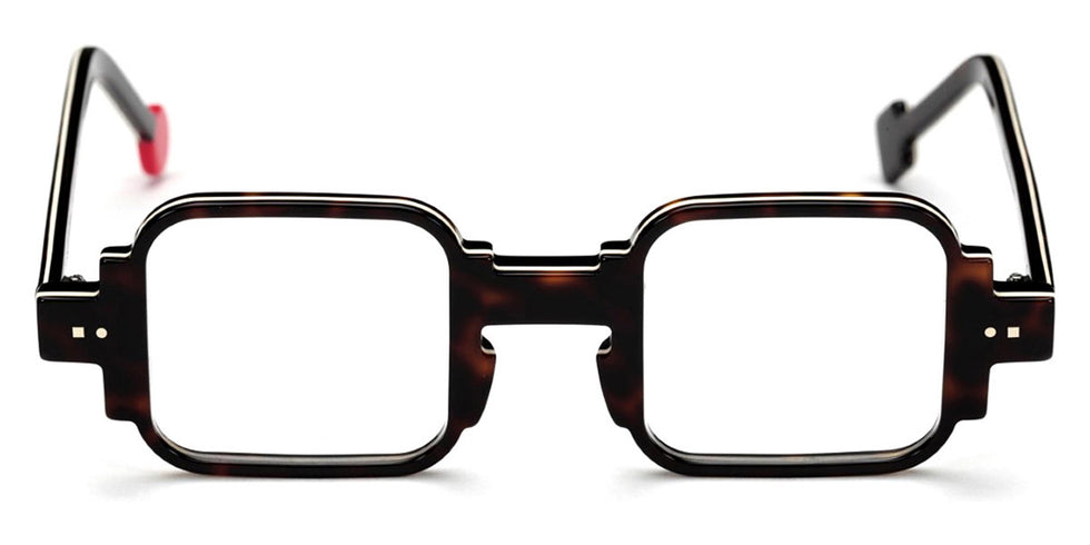 Sabine Be® Be Square Swell - Shiny Dark Tortoise / White / Shiny Dark Tortoise Eyeglasses