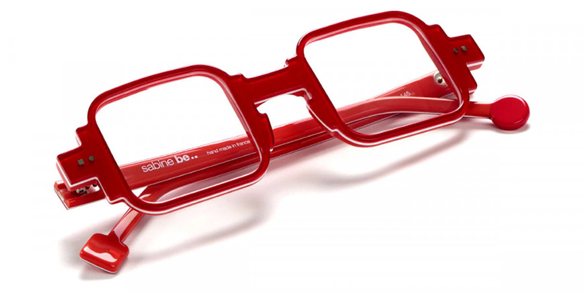 Sabine Be® Be Square Swell - Shiny Translucent Red / White / Shiny Orange Eyeglasses
