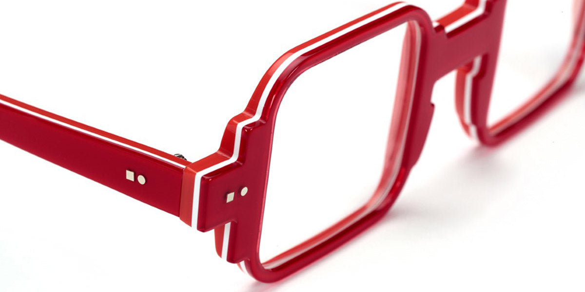 Sabine Be® Be Square Swell - Shiny Translucent Red / White / Shiny Orange Eyeglasses