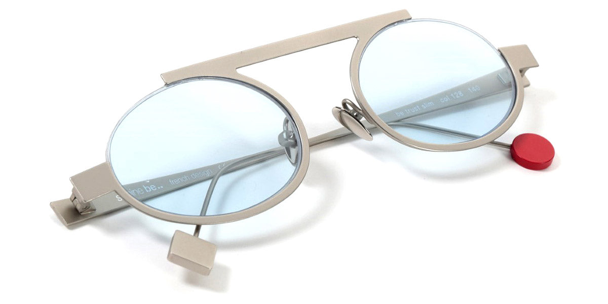 Sabine Be® Be Trust Slim Sun Summer SB Be Trust Slim Sun Summer 128ble 49 - Matte Palladium with blue lenses Sunglasses