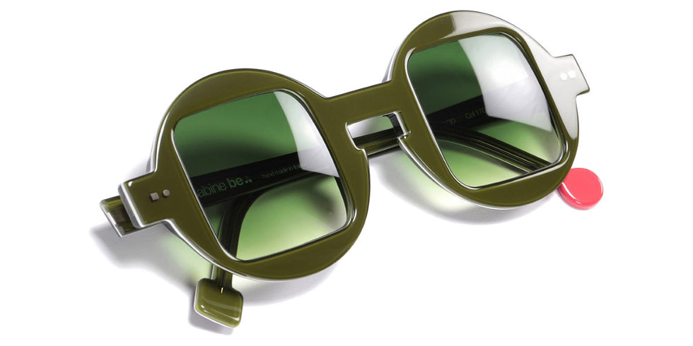 Sabine Be® Be Whaouh ! Sun SB Be Whaouh ! Sun 170 42 - Shiny Translucent Dark Green / White / Shiny Translucent Dark Green Sunglasses
