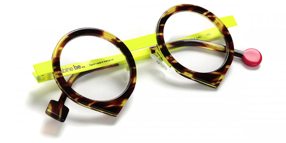 Sabine Be® Be Yang - Shiny Veined Tortoise / Satin Neon Yellow Eyeglasses