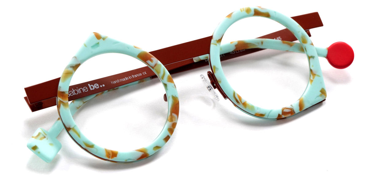 Sabine Be® Be Yoon SB Be Yoon 665 43 - Matte Marbled Turquoise / Shiny Camel Eyeglasses