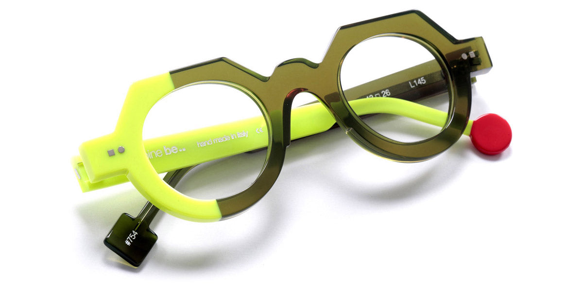 Sabine Be® Be Zoulou SB Be Zoulou 754 43 - Shiny Translucent Khaki / Shiny Neon Yellow Eyeglasses